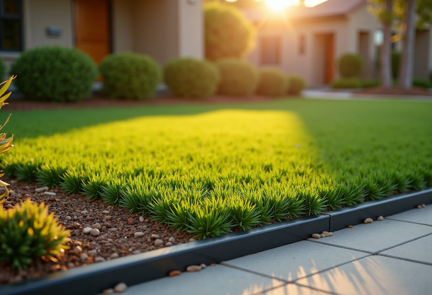 New bermuda sod and steel bed edging in Nichols Hills