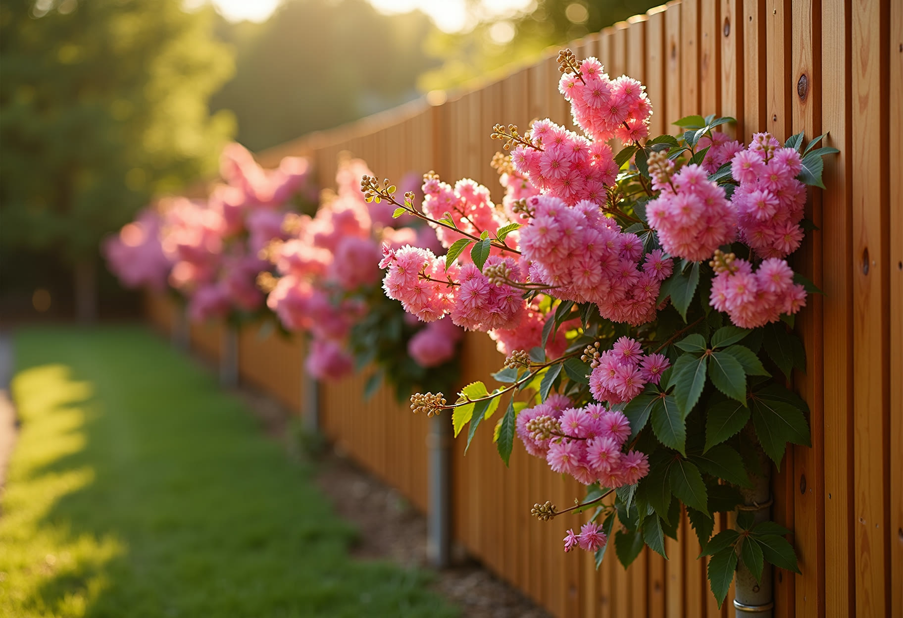 Redbud and crape myrtle planting in Mustang